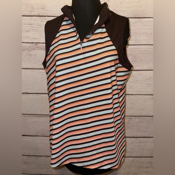 Striped Sleeveless by Lopez Size XL, Moisture Wicking, Golf Shirt, Lightweight - Picture 1 of 4